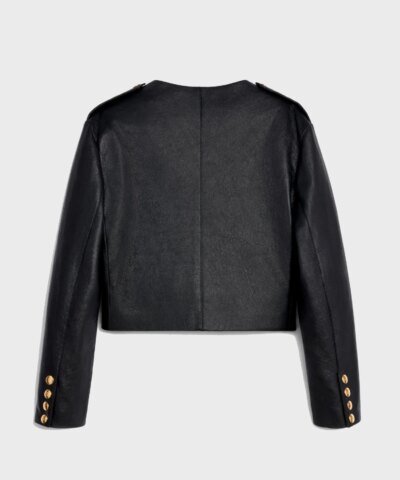 Celine Pure Collar Jacket In Soft Lambskin Black