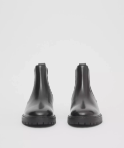 Burberry Vintage Check Detail Leather Chelsea Boots