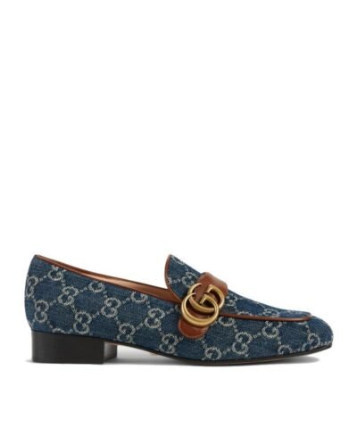 Gucci Marmont GG Medallion Denim Loafers