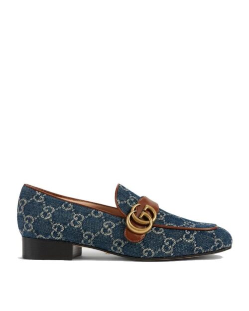 Gucci Marmont GG Medallion Denim Loafers