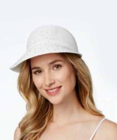 August Hats White Sequin Stud Framer Hat