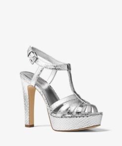 Michael Michael Kors Catalina Glitter T-Strap Platform Sandals