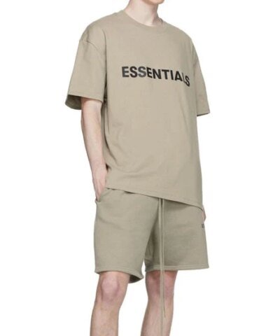Essentials Men's Boxy T-Shirt Applique Logo Olive/Khaki