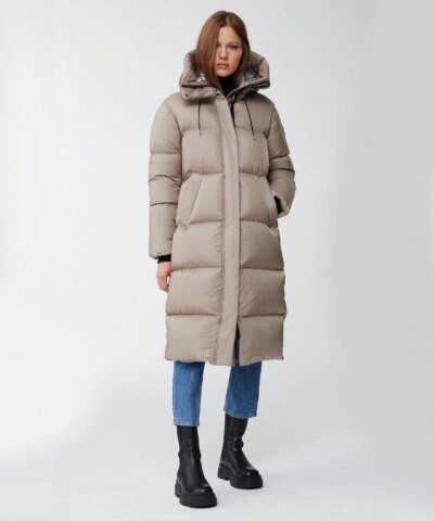 Mackage Eliane Foil Shield Maxi Down Coat With Pillow Collar