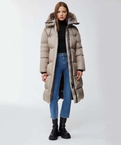 Mackage Eliane Foil Shield Maxi Down Coat With Pillow Collar