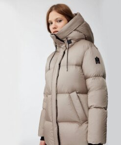 Mackage Eliane Foil Shield Maxi Down Coat With Pillow Collar