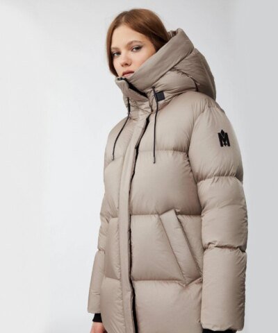 Mackage Eliane Foil Shield Maxi Down Coat With Pillow Collar