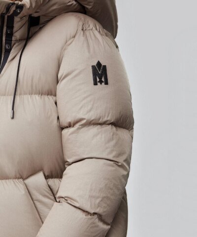 Mackage Eliane Foil Shield Maxi Down Coat With Pillow Collar