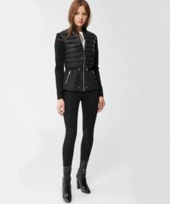 Mackage JOYCE Mixed-Media Jacket With Peplum