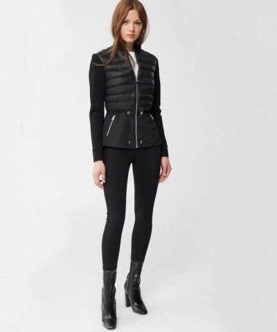 Mackage JOYCE Mixed-Media Jacket With Peplum