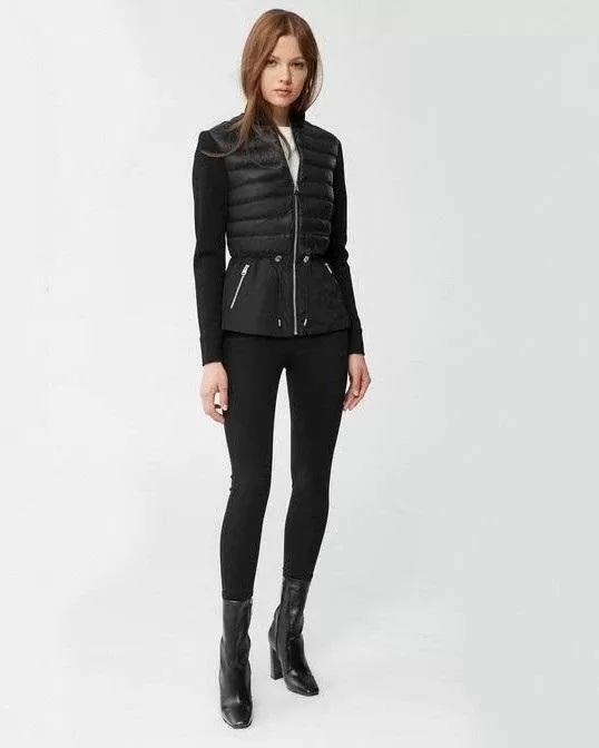 Mackage JOYCE Mixed-Media Jacket With Peplum