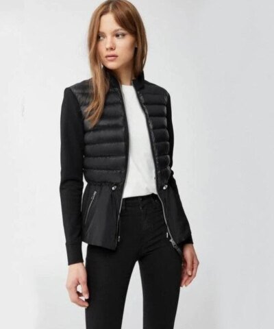 Mackage JOYCE Mixed-Media Jacket With Peplum