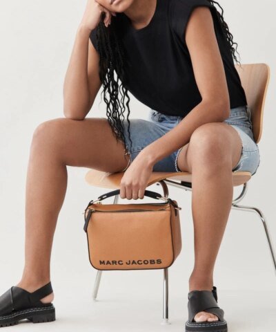 Marc Jacobs Mustard The Softbox Top Handle Bag