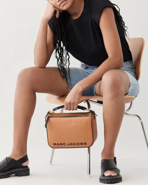 Marc Jacobs Mustard The Softbox Top Handle Bag