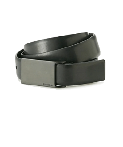 Calvin Klein Men's Black Smooth Leather Belt