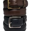 Tommy Hilfiger Belts, Saddle Leather Belt with Stitched Inset