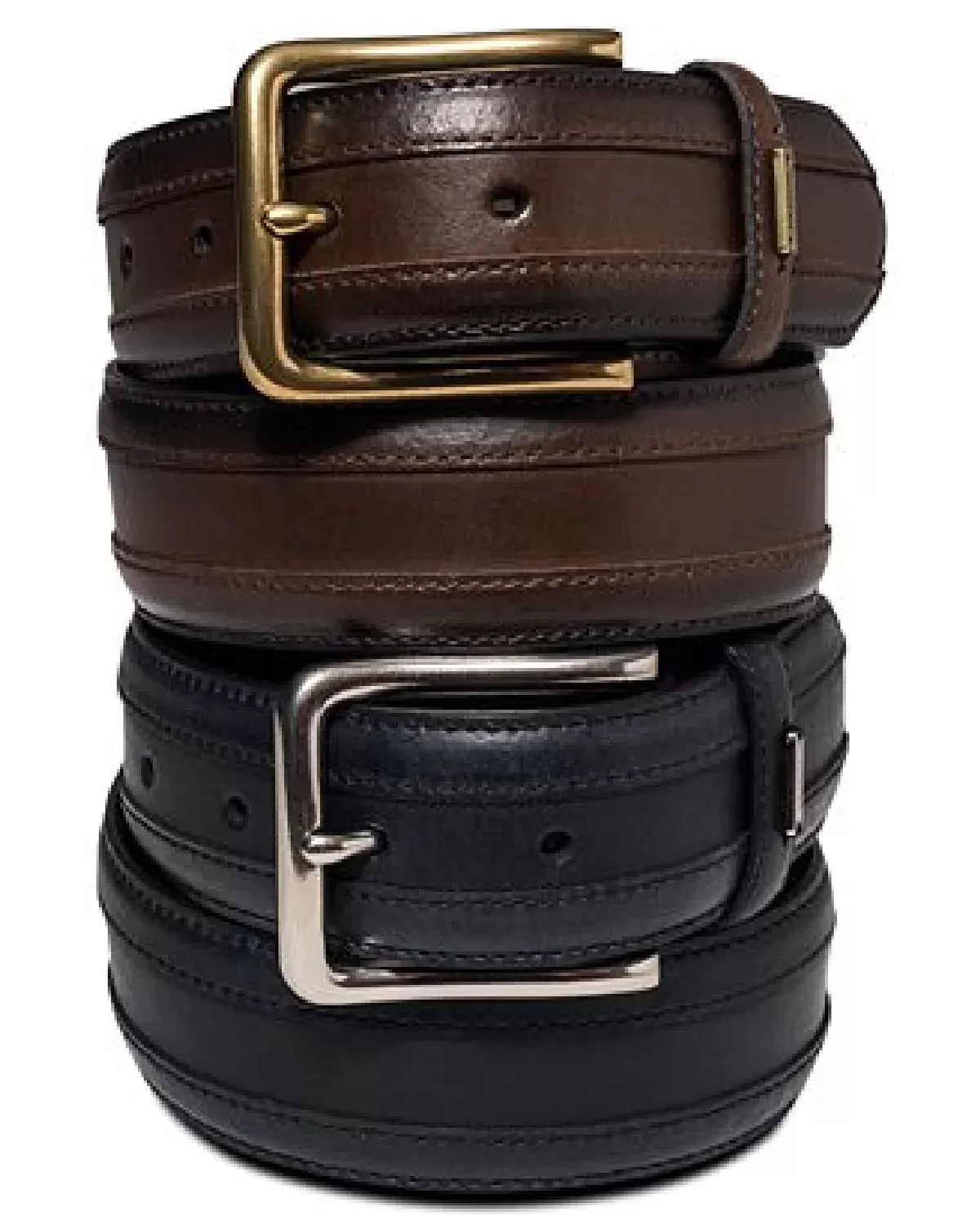 Tommy Hilfiger Belts, Saddle Leather Belt with Stitched Inset