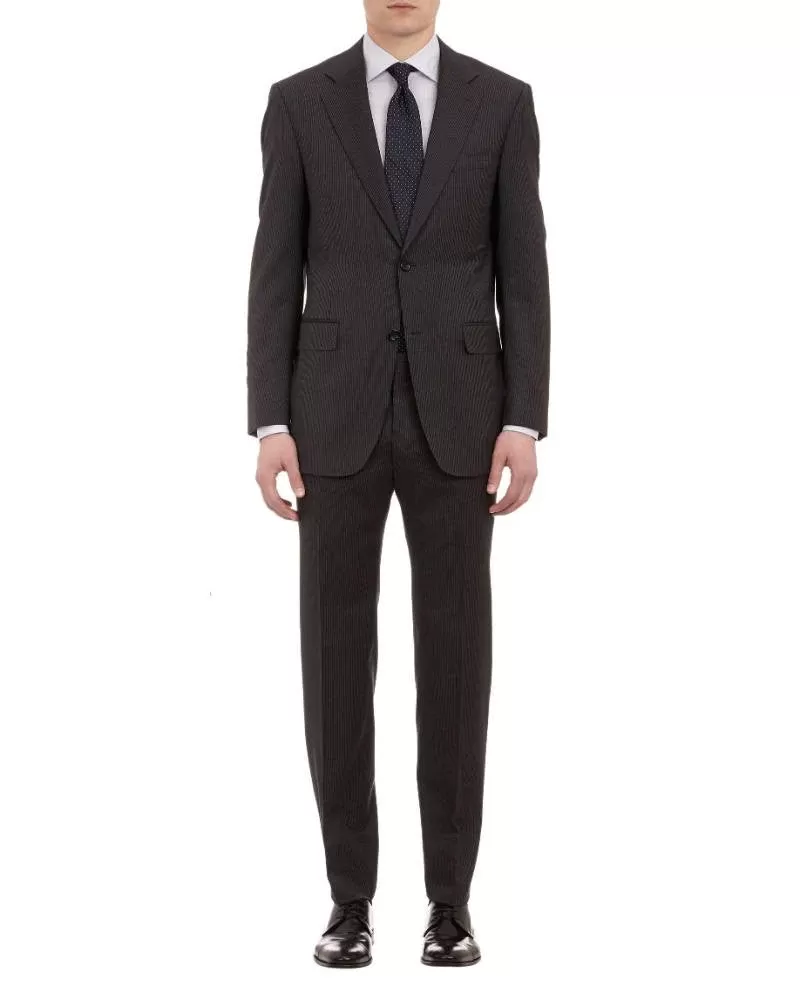 CANALI Narrow-Stripe "C Contemporary" Two-Button Suit