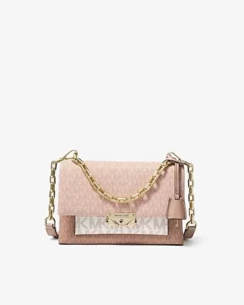 Michael Kors Cece Extra-Small Color-Block Logo Crossbody Bag, Pink