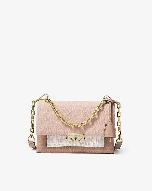 Michael Kors Cece Extra-Small Color-Block Logo Crossbody Bag, Pink