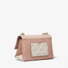 Michael Kors Cece Extra-Small Color-Block Logo Crossbody Bag, Pink