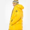 MICHAEL Michael Kors Hooded & Quilted Cire Down Jacket In Yellow