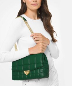 Michael Kors SoHo Large Quilted Leather Shoulder Bag, Green