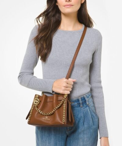 Michael Kors Small Mina Leather Chain Crossbody