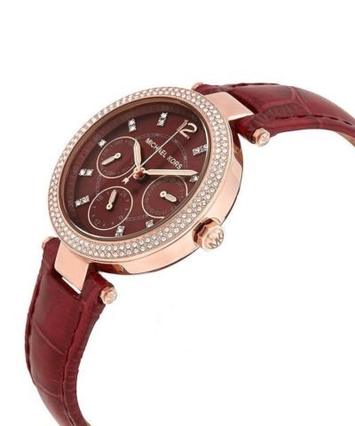 Michael Kors Mini Parker Multifunction Red Strap Watch MK6451