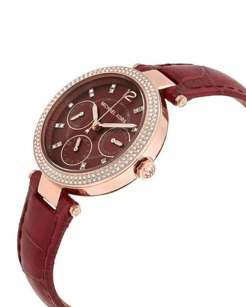 Michael Kors Mini Parker Multifunction Red Strap Watch MK6451