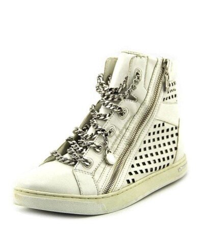 Michael Kors Urban Chain White High Top Side Zip Chain Sneakers