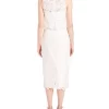 Monique Lhuillier Women's White 2-piece Mock Neck Faux Lace Dress