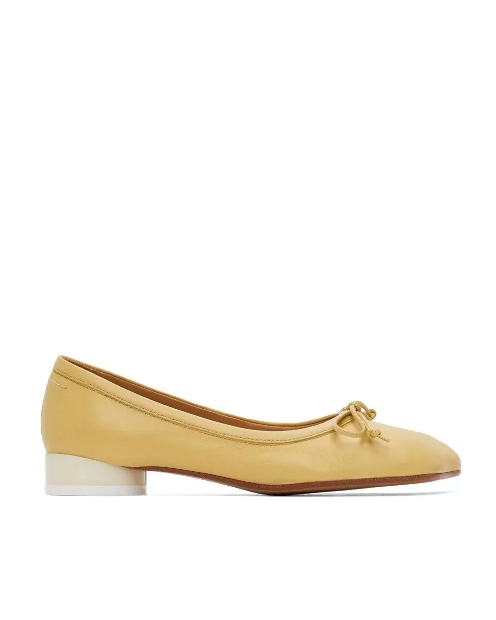 MM6 Maison Margiela Yellow Leather Ballerina Flats