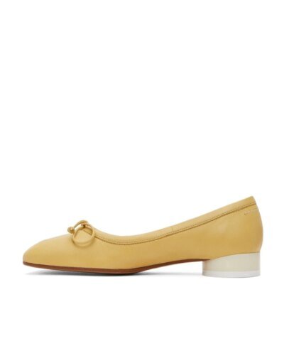 MM6 Maison Margiela Yellow Leather Ballerina Flats