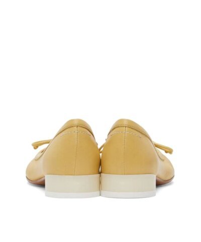 MM6 Maison Margiela Yellow Leather Ballerina Flats