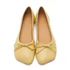 MM6 Maison Margiela Yellow Leather Ballerina Flats