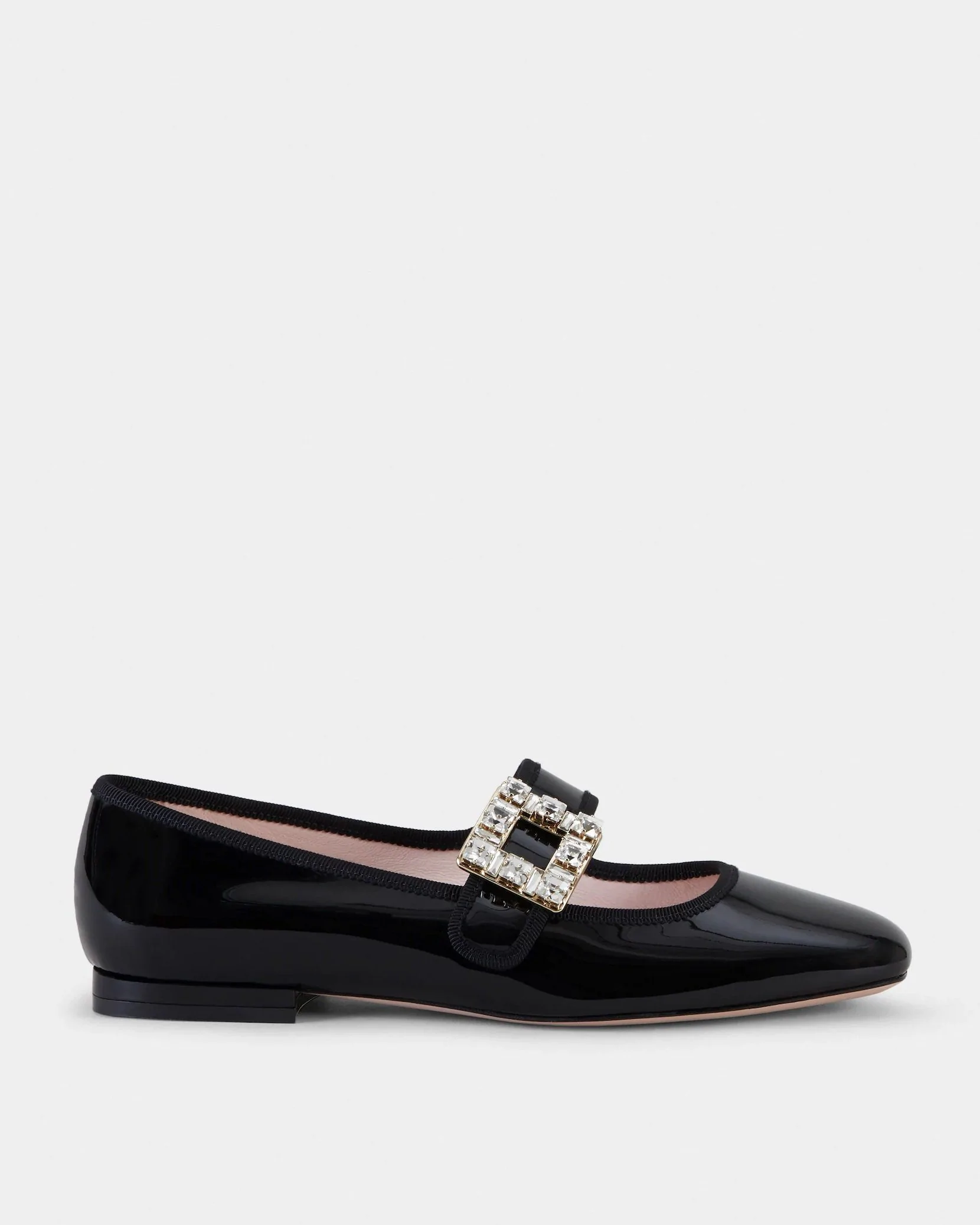 Roger Vivier Très Vivier Strass Buckle Babies Ballerinas in Patent Leather