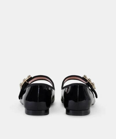 Roger Vivier Très Vivier Strass Buckle Babies Ballerinas in Patent Leather