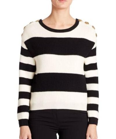 Boutique Moschino Black Striped Wool Sweater