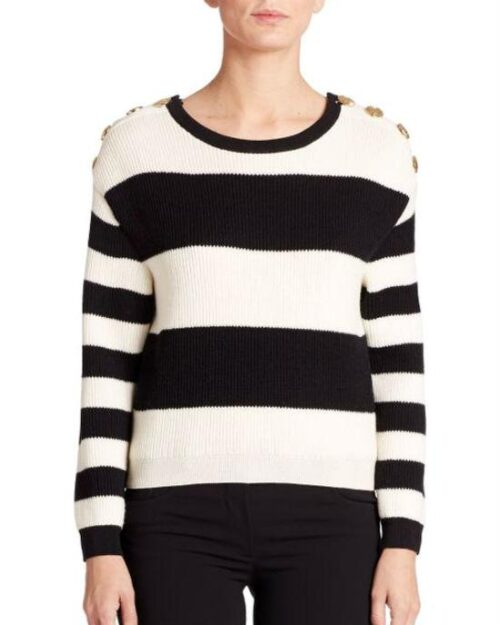 Boutique Moschino Black Striped Wool Sweater