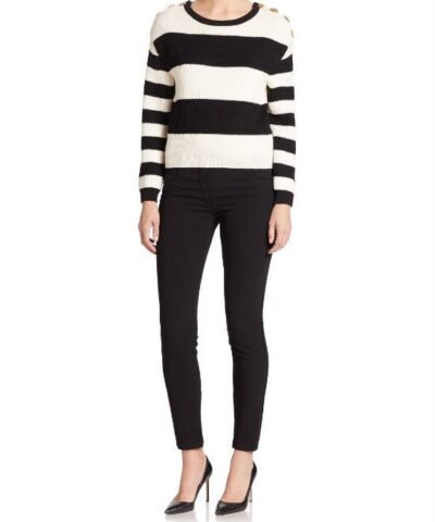 Boutique Moschino Black Striped Wool Sweater