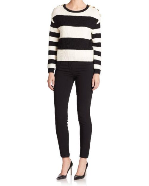 Boutique Moschino Black Striped Wool Sweater