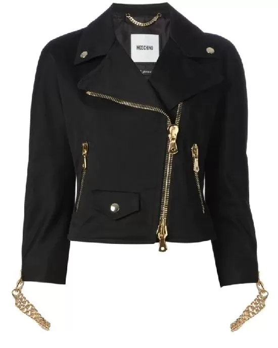 Moschino Chain Cuff Biker Jacket