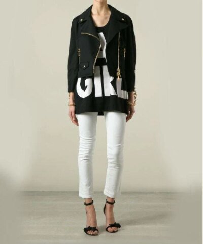 Moschino Chain Cuff Biker Jacket