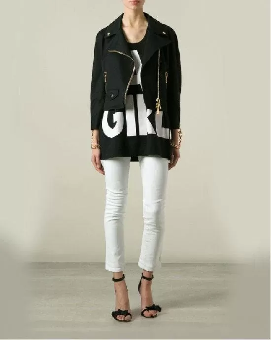 Moschino Chain Cuff Biker Jacket