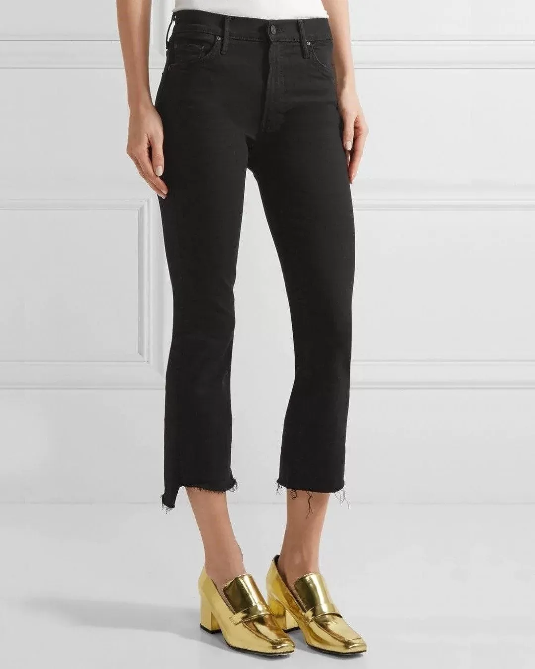 Mother The Insider Crop Jeans, Black