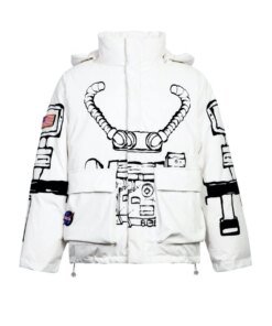 13 De Marzo x NASA Astronaut Teddy Bear Painted Down Jacket White