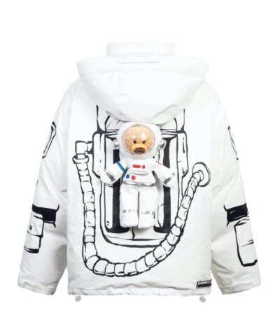 13 De Marzo x NASA Astronaut Teddy Bear Painted Down Jacket White