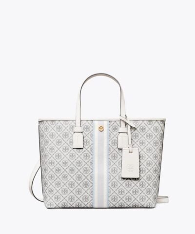 Tory Burch T Monogram Coated Canvas Small Tote Bag