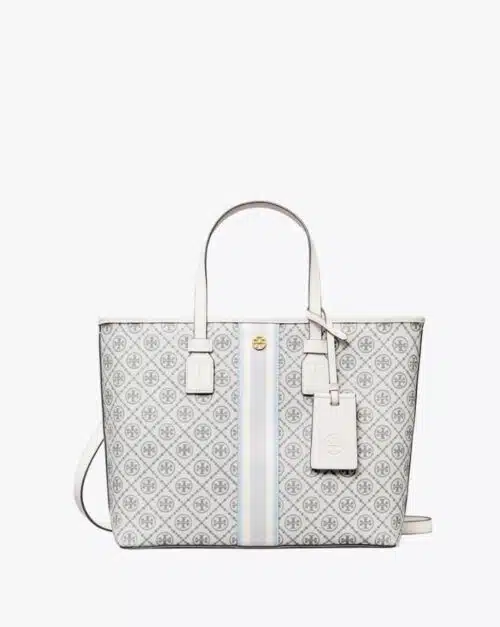 Tory Burch T Monogram Coated Canvas Small Tote Bag